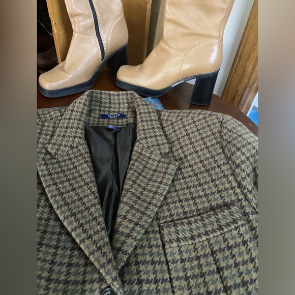 Vintage Ralph Lauren Chaps! 💞Wool Blend Brown Chaps Houndstooth Riding Jacket - Picture 5 of 16